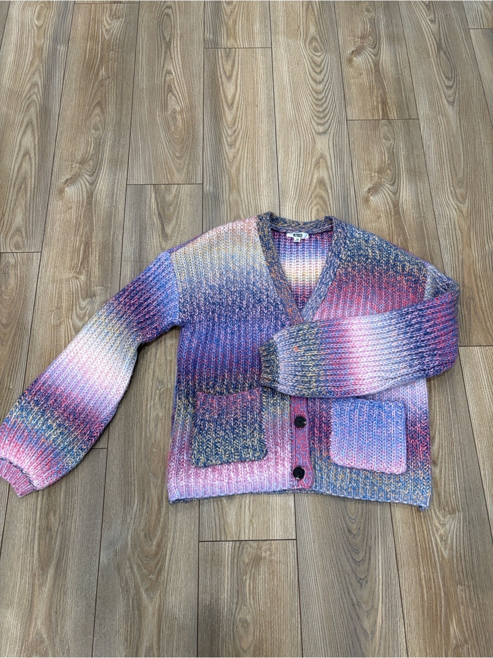 BB Dakota Pastel Multicolor V‑Neck Knit Cardigan - Pink, Purple, Blue, Cream